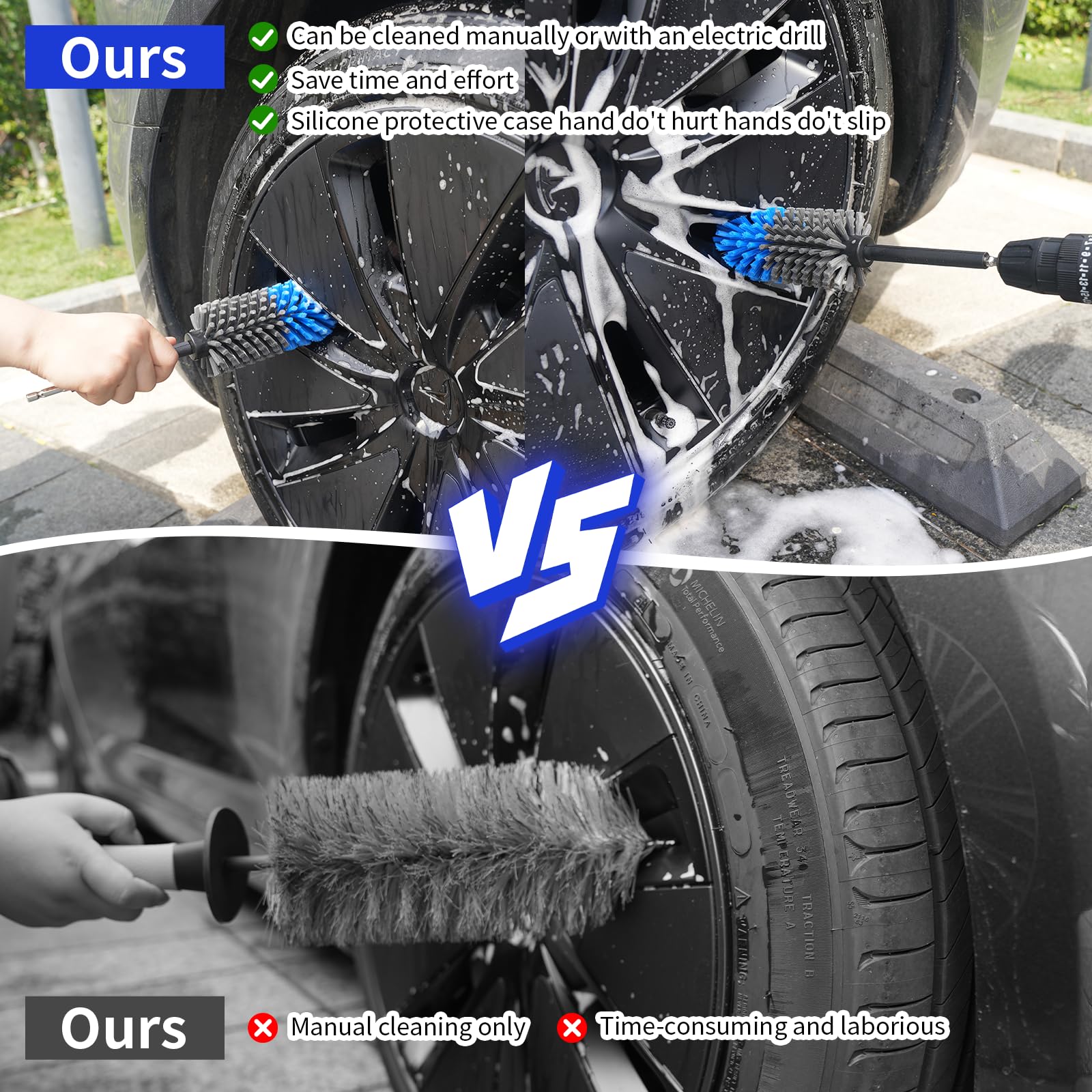 Soft Wheel Brush for Car - No Scratches -2 Soft Wheel Brush for Car - No Scratches -2