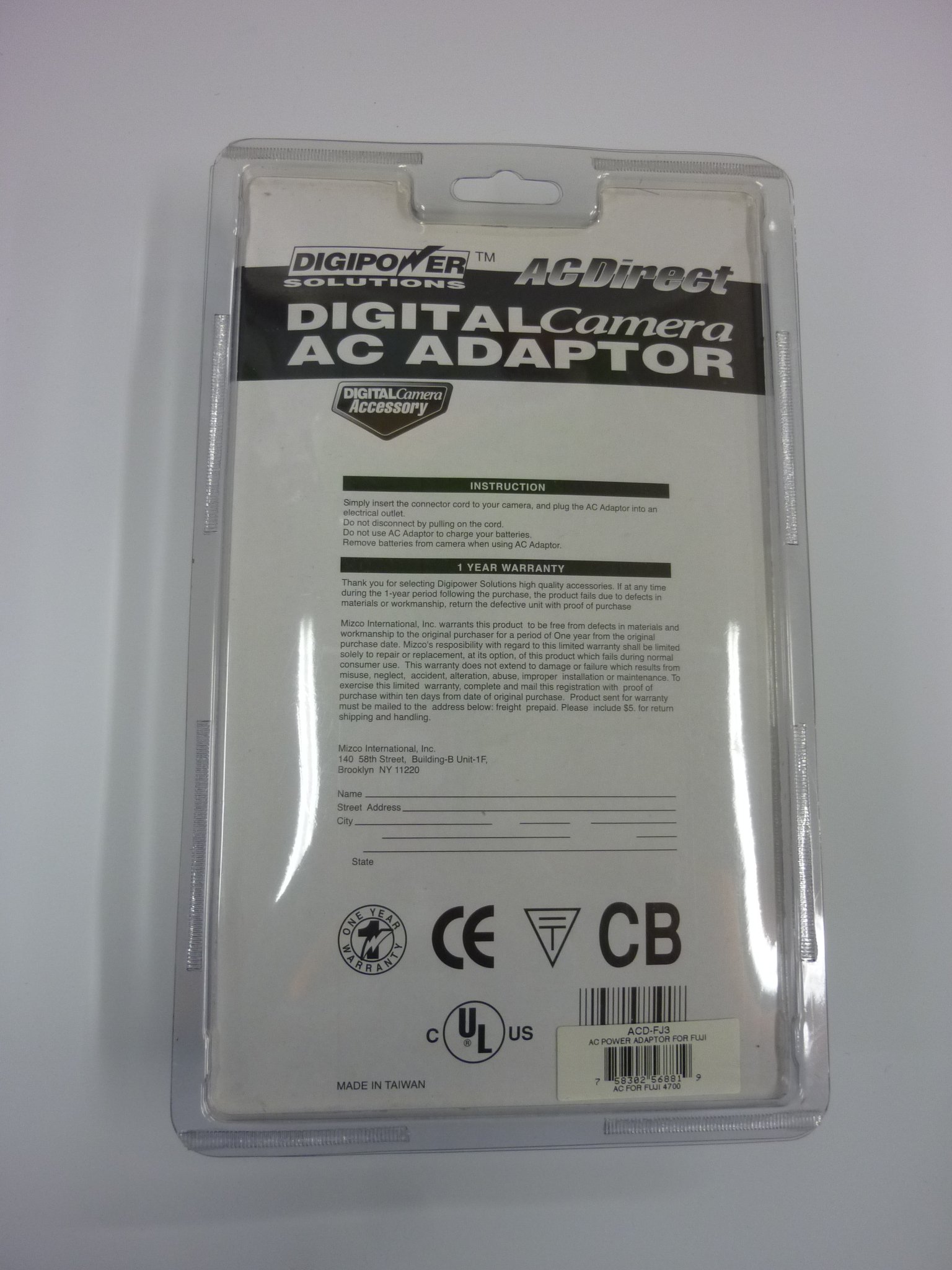 Digipower AC Adapter for 3 Volt Fuji FinePix Digital Cameras (4700, 40i, 2600, A101, A202)