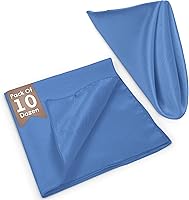 Vista 495 de Ultimate Textile -1 docena - Reversible Shantung Satin - Majestic - Servilletas de tela Majestic de 17 x 17 pulgadas color azul pizarra