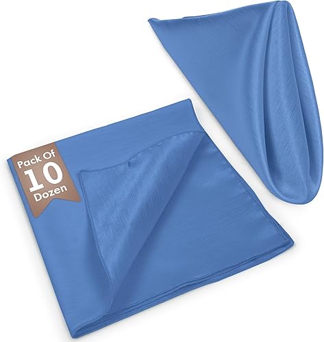 Miniatura 495 de Ultimate Textile -1 docena - Reversible Shantung Satin - Majestic - Servilletas de tela Majestic de 17 x 17 pulgadas color azul pizarra