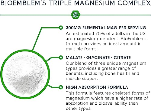 Miniatura 2 de Complejo de magnesio 7 Suplemento de magnesio elemental 1000 mg - Glicinato de magnesio, citrato, malato, taurato, óxido, aspartato, orotato sin OMG