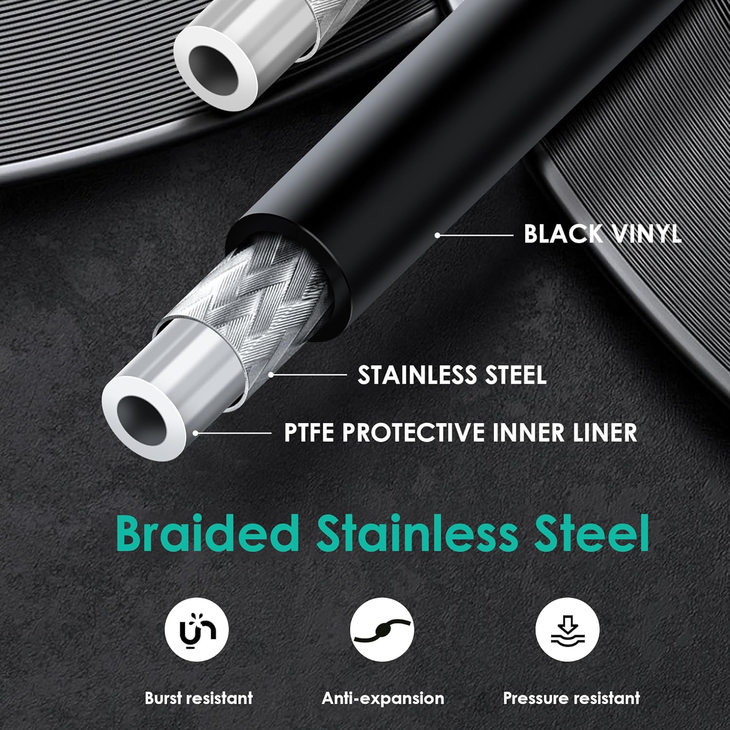 MoKitDora 32" Front Upper Brake Line Hydraulic Oil Hose for Harley Softail Low Rider FXLR FXLRS FXLRST Fat Bob FXFB FXFBS Models, Black