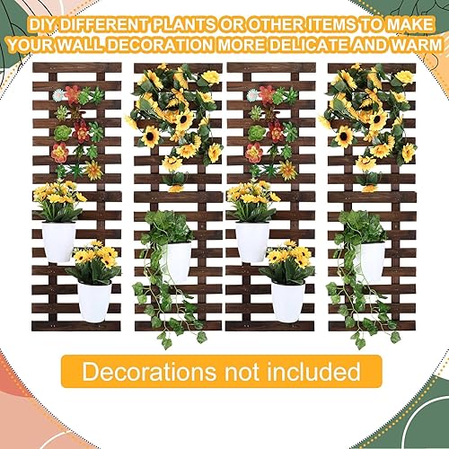 Miniatura 5 de Weysat 4 macetas de pared de madera para orquídeas colgantes para plantas de interior, soporte de pared, soporte para plantas, soporte para plantas
