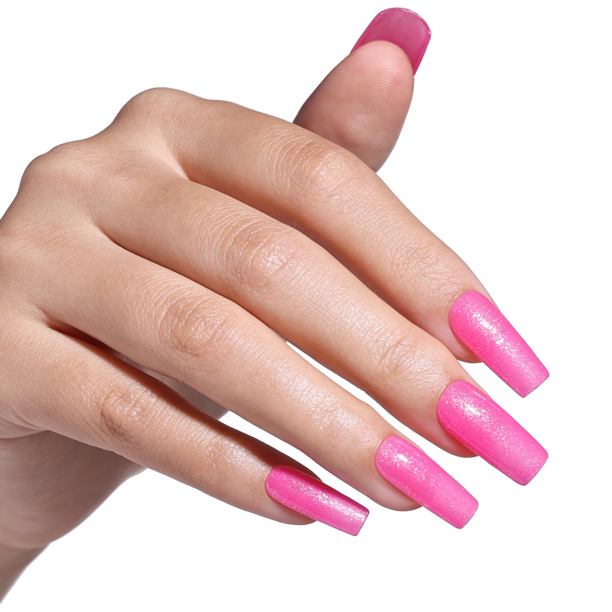 Bluesky Gel Nail Polish 10ml, Coral Shimmer - SS2624, Pink Glitter Gel Nail Polish for 21 Day Manicure, Requires Curing Under LED UV Nail Lamp