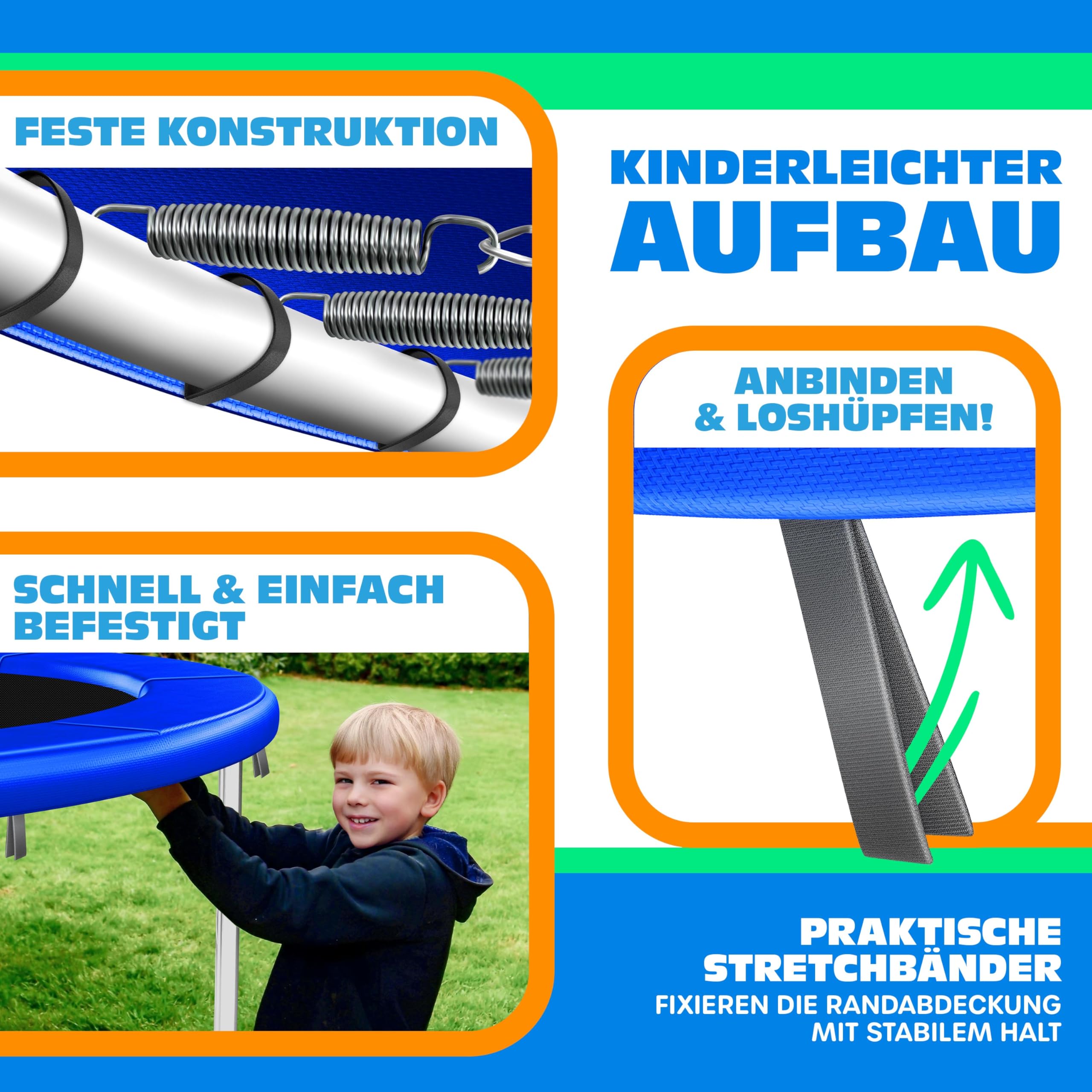 KESSER® - Couverture de Bord pour Trampoline Ø 244, 305, 366, 426 cm, Largeur 30cm 100% résistant aux UV indéchirable Couverture à Ressorts avec Ballon de Plage - 5