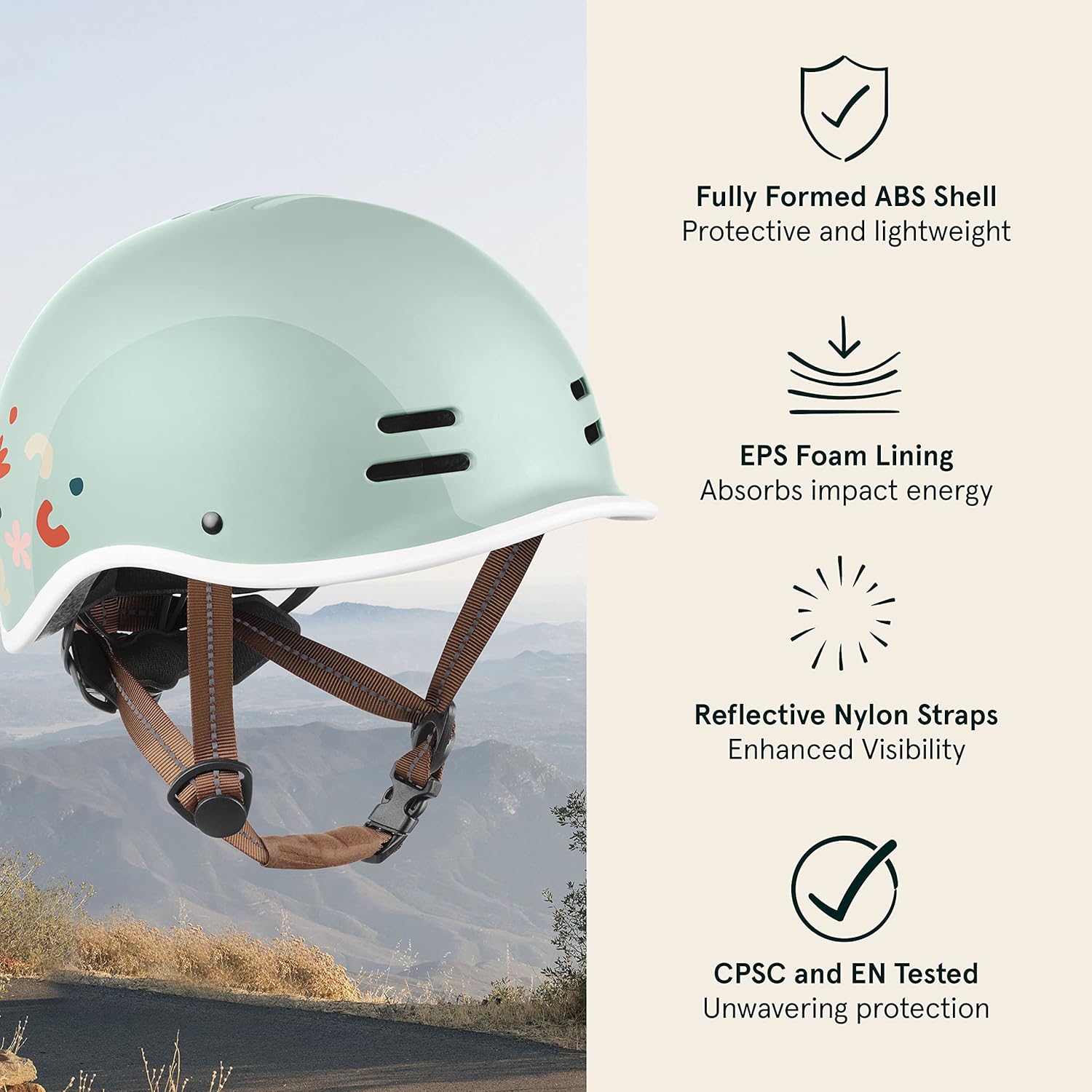 Retrospec Remi Kids' Bike Helmet for Youth Boys & Girls- Bicycle Helmet with Built-in Visor and Adjustable Reflective Straps for Skateboarding, Scooters, Rollerblading - Matcha Bloom - 49-53cm : Sports & Outdoors