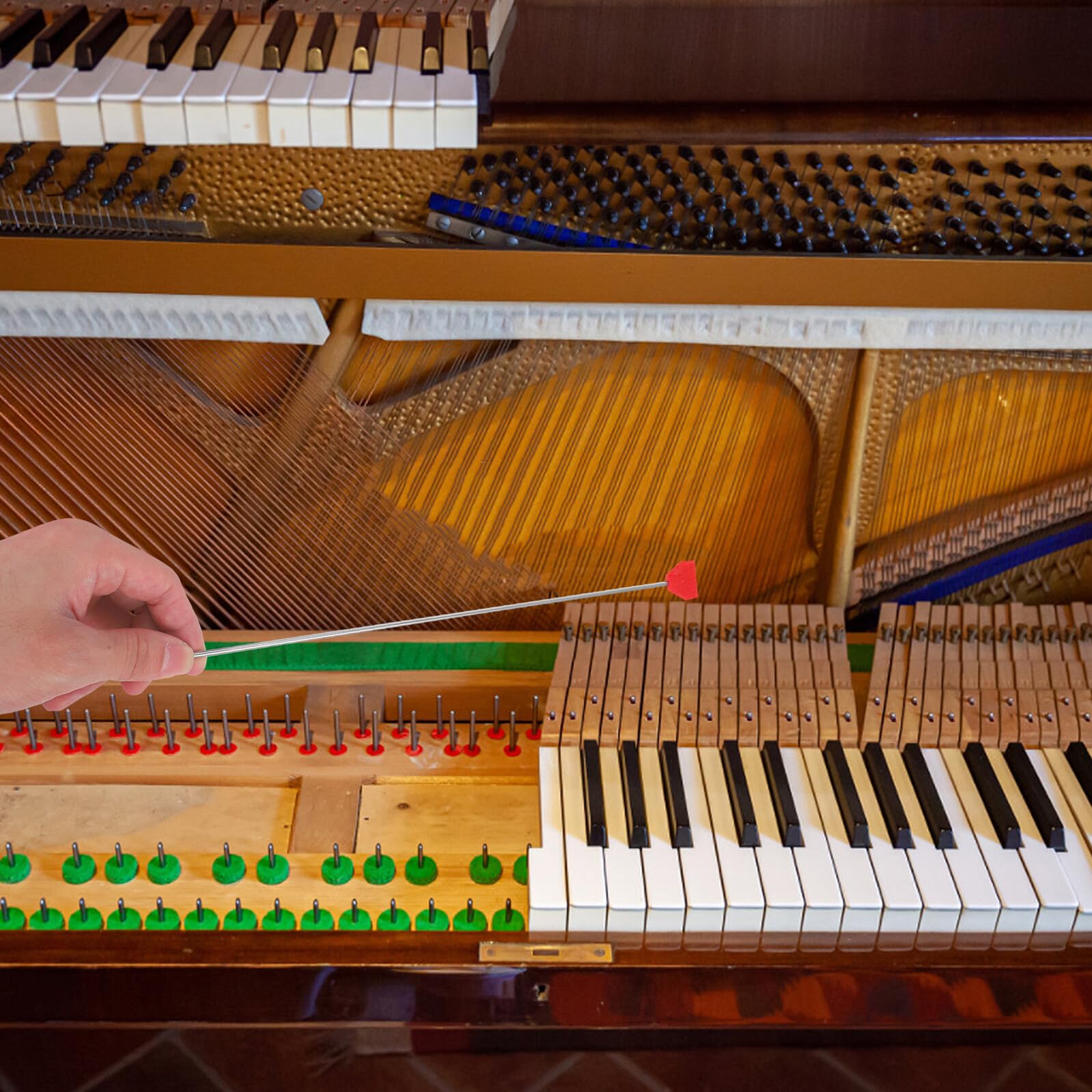 Alipis Set Strumenti per Pulizia Pianoforte Pala Grande e Piccola e Asta di Prolunga, Accessori per Tavola Armonica, Kit Detergente Portatile per Manutenzione Pianoforte Facile