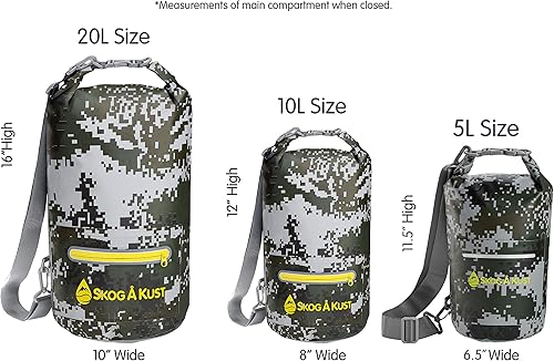 Miniatura 5 de Skog Å Kust DrySåk - Bolsa seca impermeable con bolsillo exterior con cremallera, para kayak, rafting, navegar, natación, campamento, senderismo,