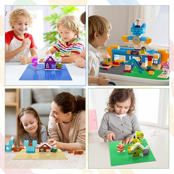 HUIZDQ Pack of 12 Classic Base Plates for Building Blocks 100% Compatible with All Major Brands with 32 x 32 Knobs (Green)