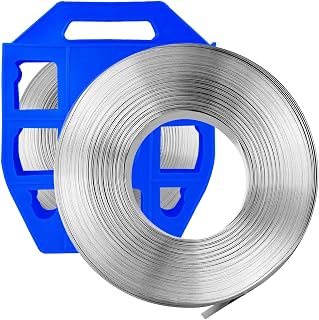 VerRich S304 스테인리스 밴딩 스트랩, 스틸 스트래핑 코일 30.5m(100피트) x 너비 1.6cm(0.6인치) x 두께 0.08cm(0.08인치), 고인장 포장에 적합