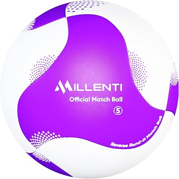 Millenti Soccer Balls Size 5 - Reverse Bend-It Soccer Ball With High-Visibility, Easy-To-Track Designs