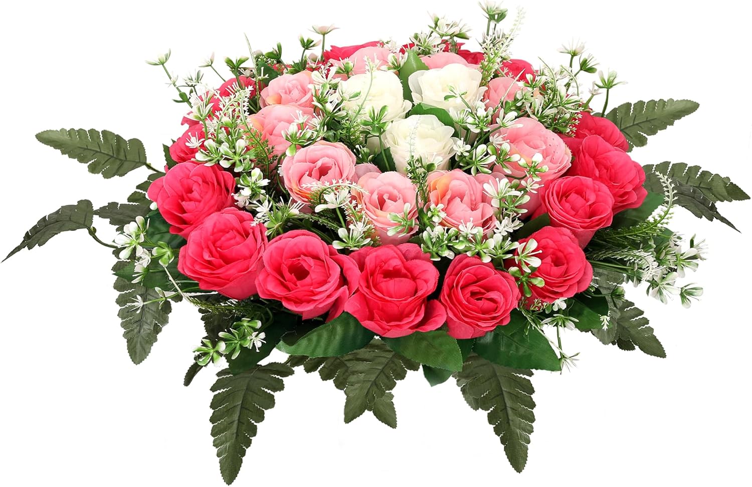 Lodou Artificial Cemetery Flowers,Silk Memorial Cake for Cemetery,Artificial Flower Centrepieces for Tables,Artificial Rose Graveyard Memorial Flowers for Headstones Decoration (Purple)