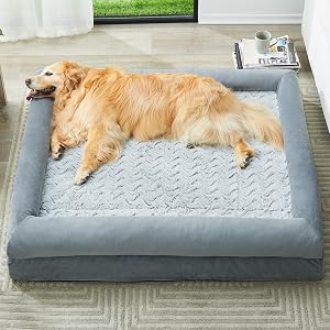 BFPETHOME Orthopedic Dog Beds for Large Dogs, Extra Large Waterproof Dog Couch with Removable Washable Cover & Anti-Slip Bottom, XL Dog Crate Bed with Sides