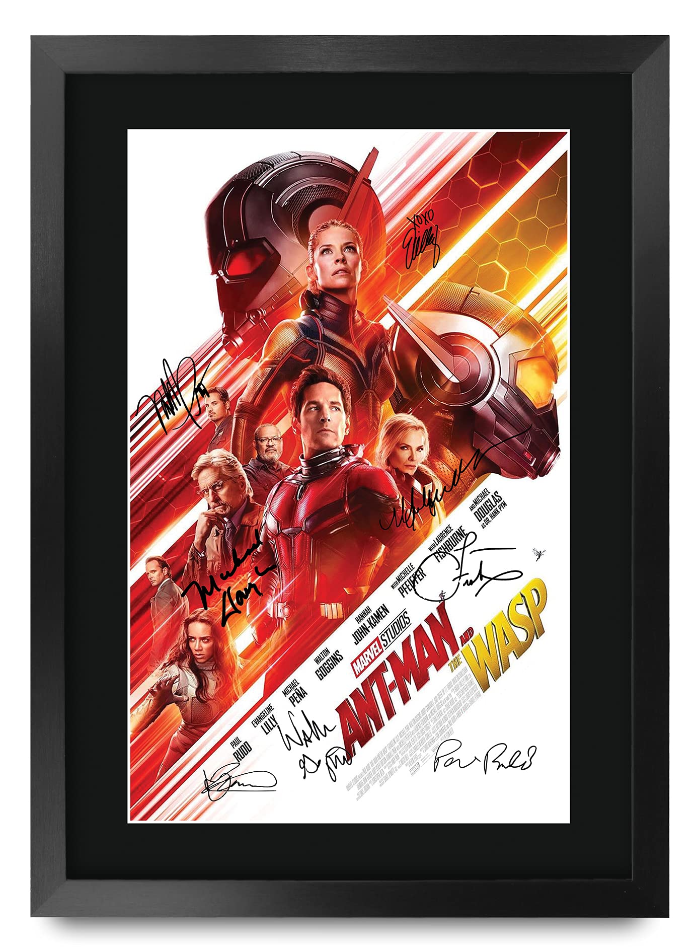 HWC Trading A3 FR Ant-Man and The Wasp Paul Rudd and Cast Gifts Printed Poster Signed Autograph Picture for Movie Memorabilia Fans - A3 Framed — image 1