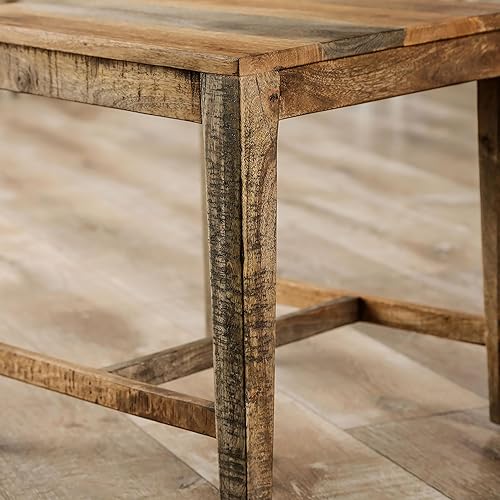 Miniatura 14 de 247 Shop at Home Alper Farmhouse - Silla auxiliar de madera de mango maciza con patas cónicas, juego de 2 para comedor, cocina, restaurante, color