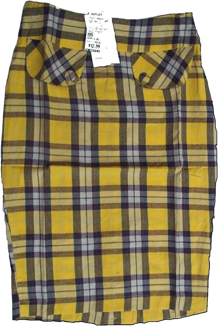 Sports Skirt (Yellow Plaid) Pencil Skirt