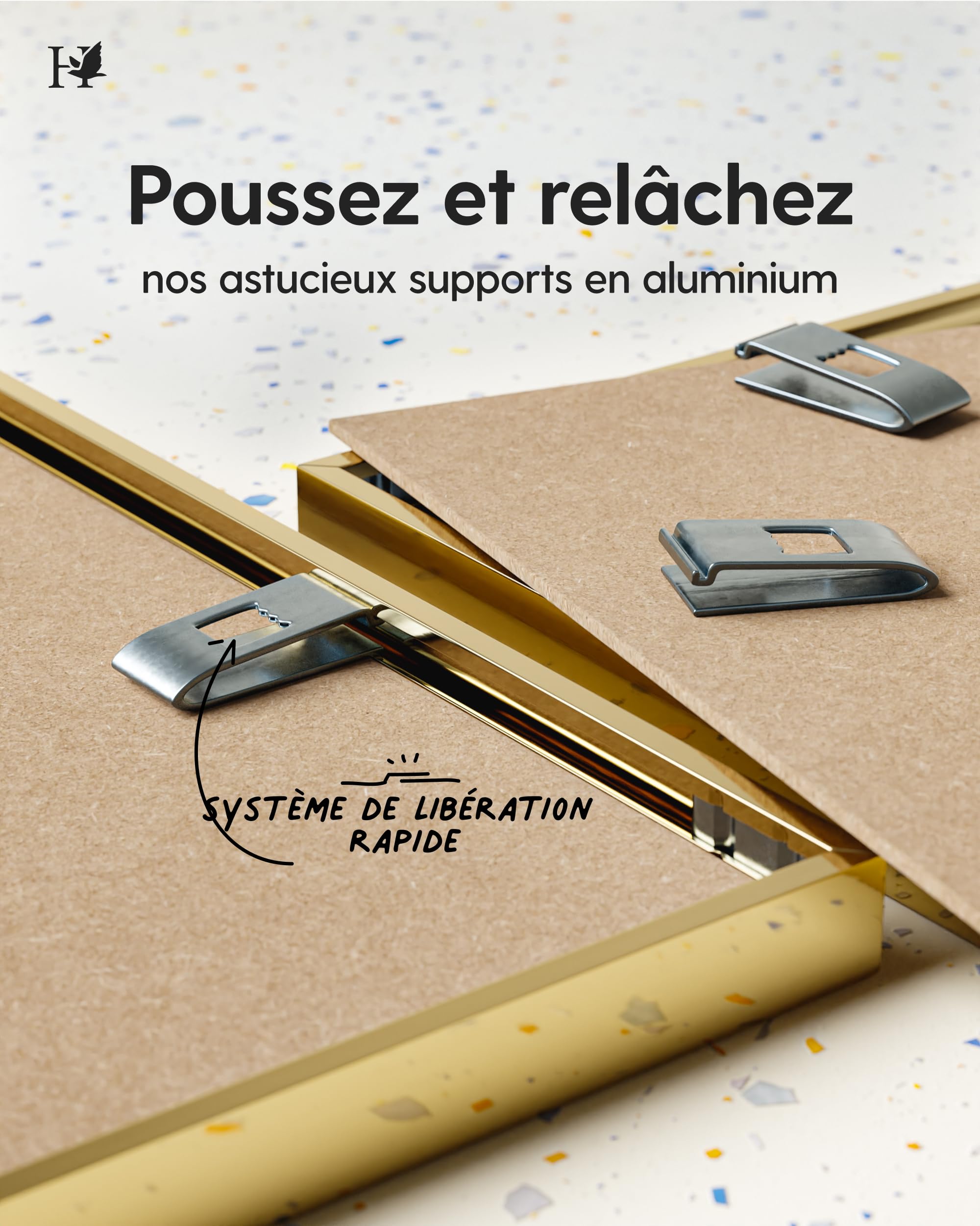 Heimlich® 2x Cadre Photo 30x30 cm en Aluminium Doré | Cadre 30x30 cm | Cadre à Documents 30x30 | Verre Acrylique Incassable Excellente Qualité Durable | Décoration Murale 30x30