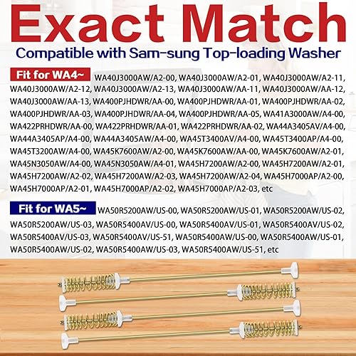 Miniatura 3 de WA41A3000AWA4 WA422PRHDWRAA WA44A3405AVA4 WA44A3405APA4 Barra de suspensión de arandela, 25.6 pulgadas apta para Sam-Sung WA44A3405AWA4