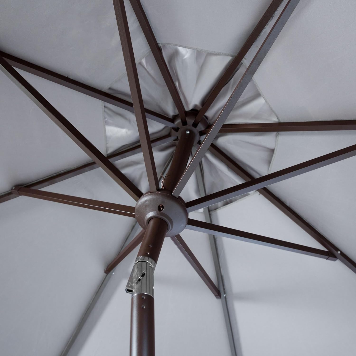 SAFAVIEH Outdoor Collection Ortega Auto Tilt Crank Umbrella