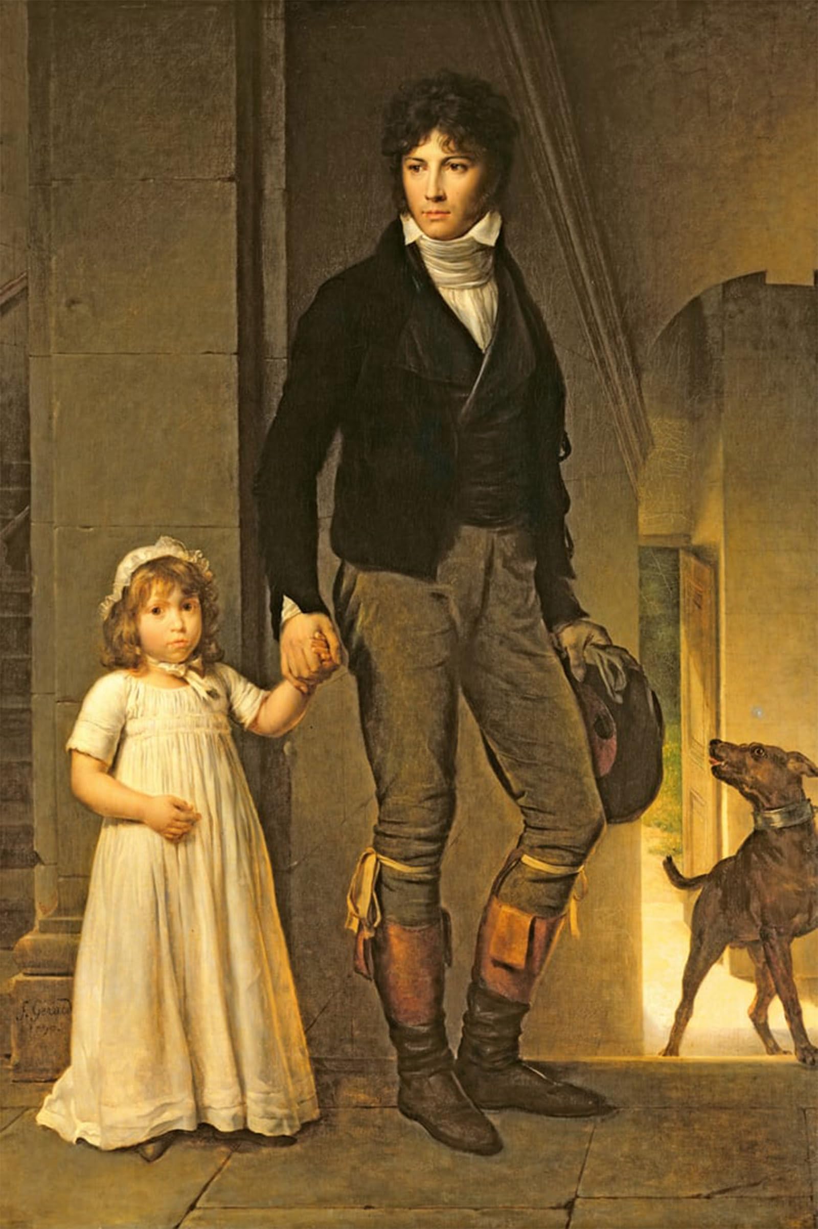 ARTXLXXBN Famous Print Painting Colorful Art Print Jean-baptiste Isabey and His Daughter Alexandrine by Baron François Pascal Simon Gérard Canvas Art Decorations for Home Decor 60x90cm