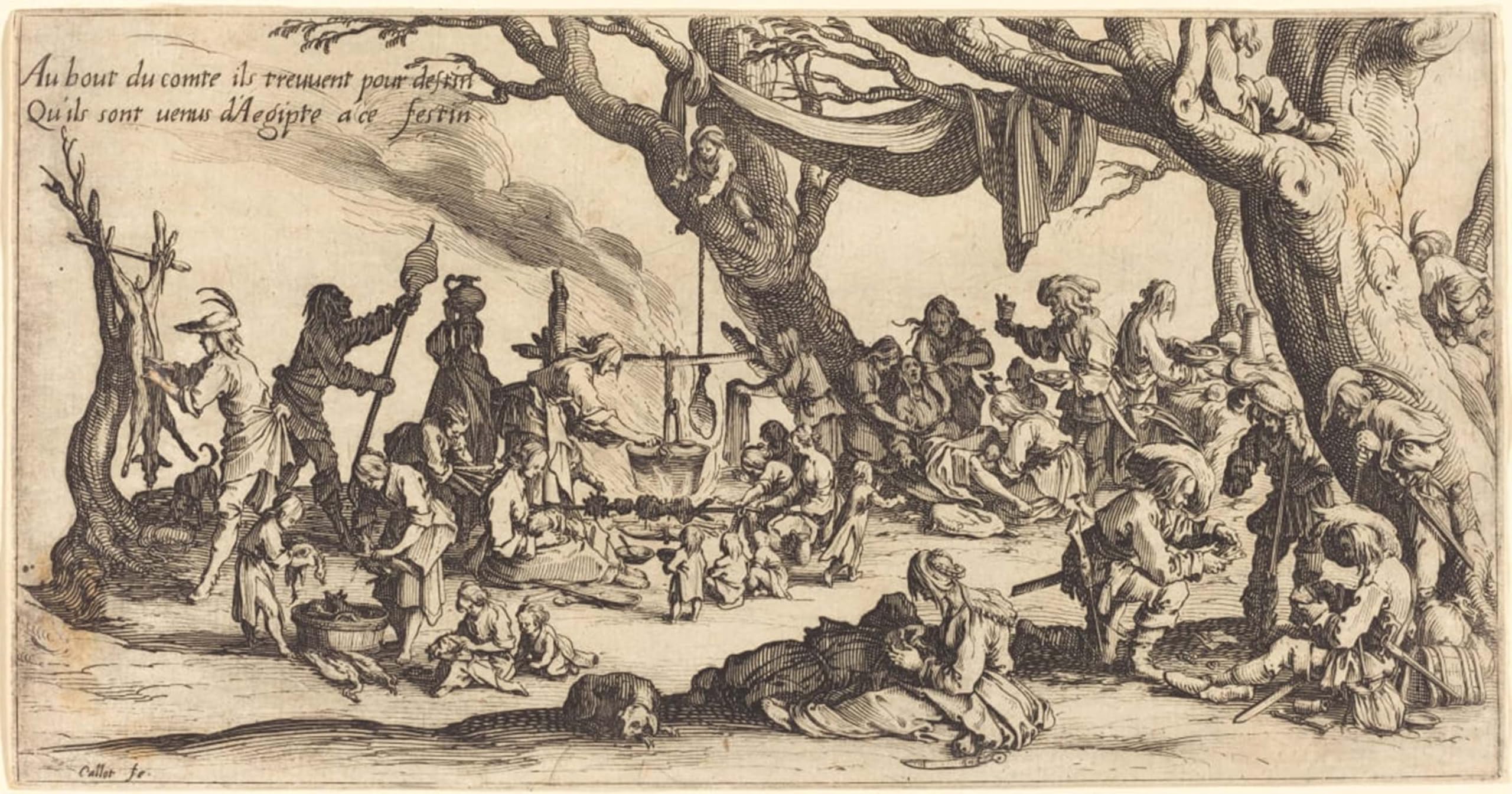 Serendipitp No Frame Aesthetic Poster Photo Wall Print Retro Picture The Feast Of The Bohemians By Jacques Callot Modern Wall Artwork For Home Decor 60X90cm