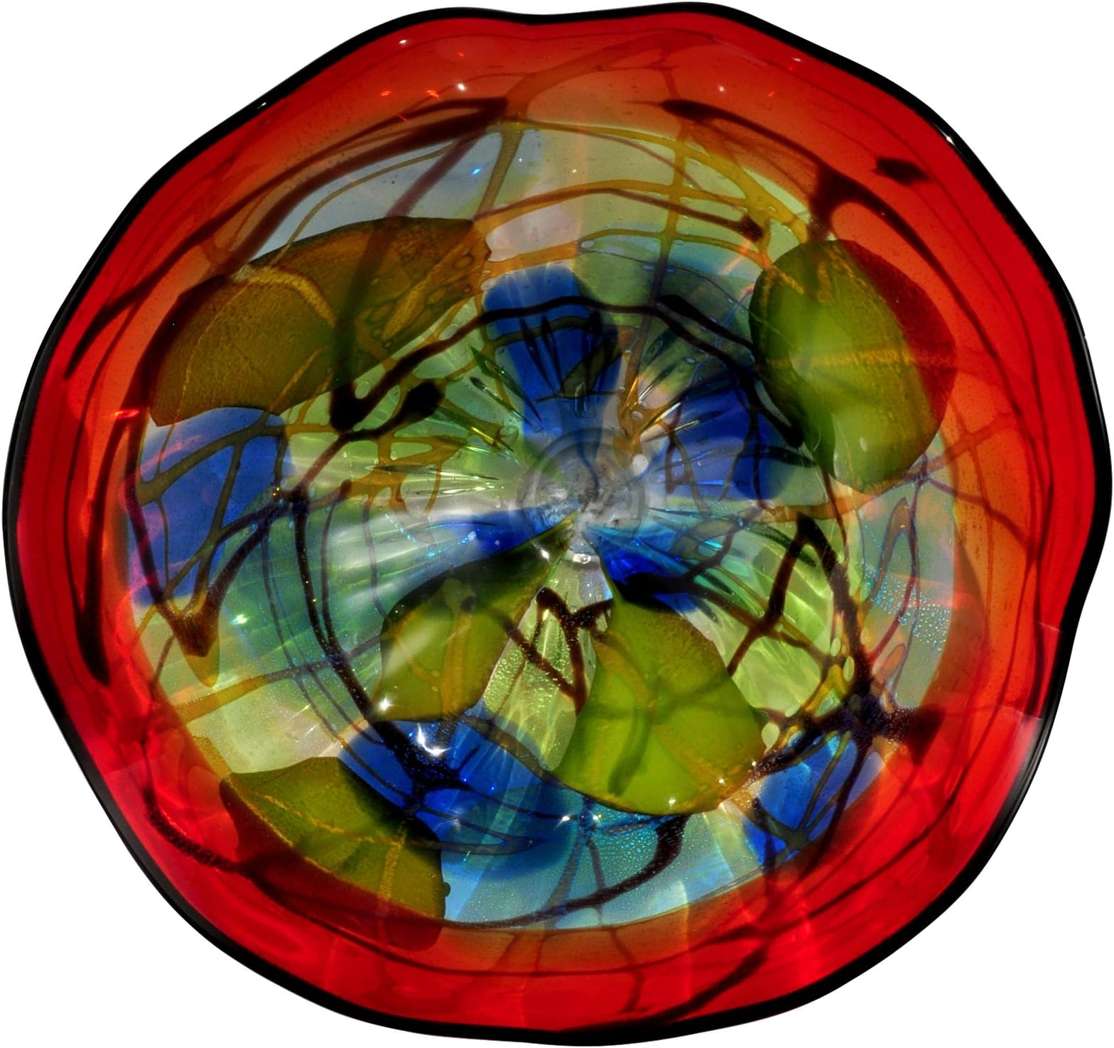 Dale Tiffany 13107AV-D12 Valente Hand Blown Art Glass Wall Decor, Multicolor, 12" Diameter