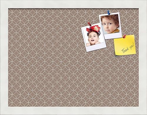 Miniatura 18 de PinPix Tablero de anuncios de corcho de 12 x 12 pulgadas. Este tablero decorativo enmarcado viene con diseño de círculos B W y un marco blanco