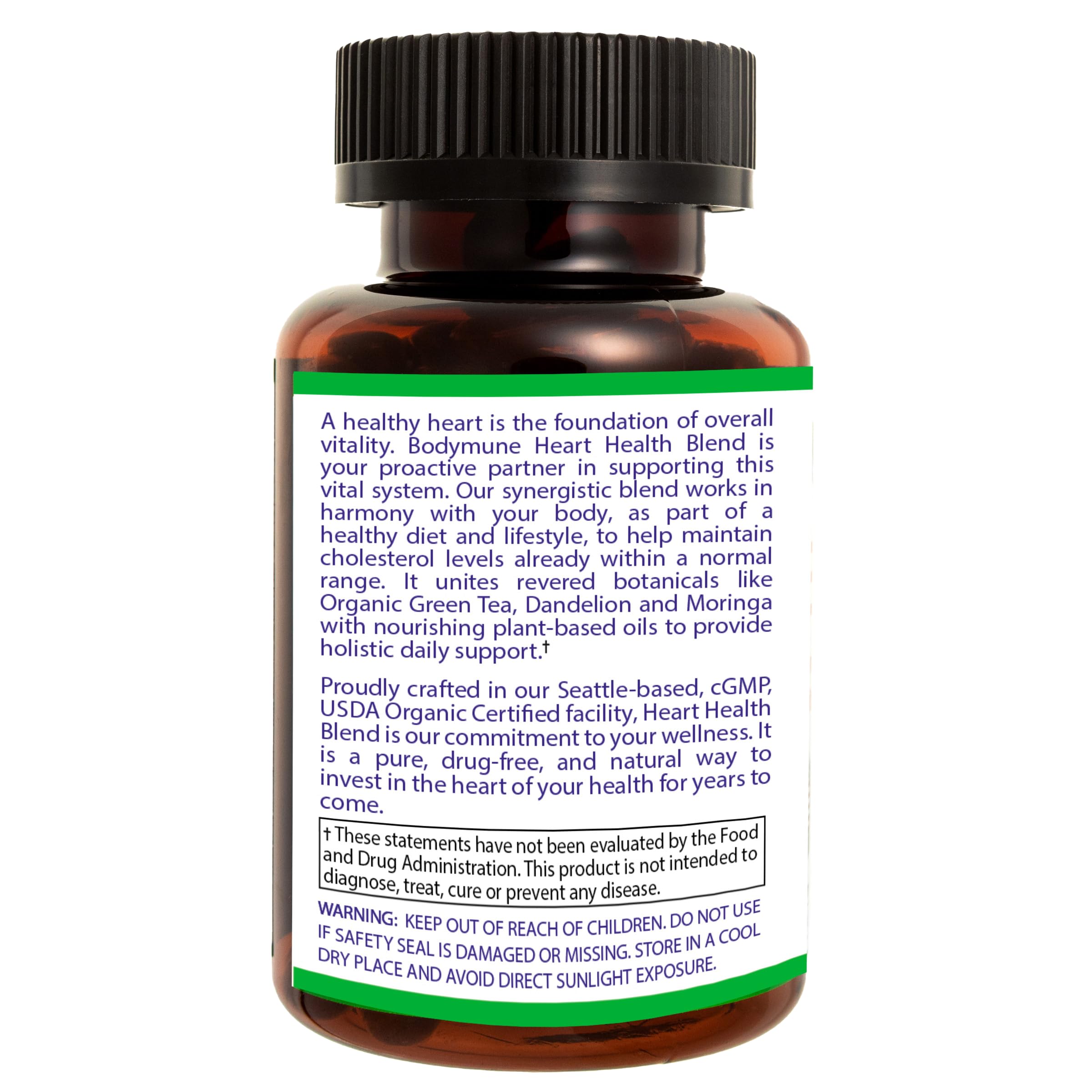 Bodymune Heart Health Blend Supplement USDA Organic 60-Day Supply — Amazon image 4