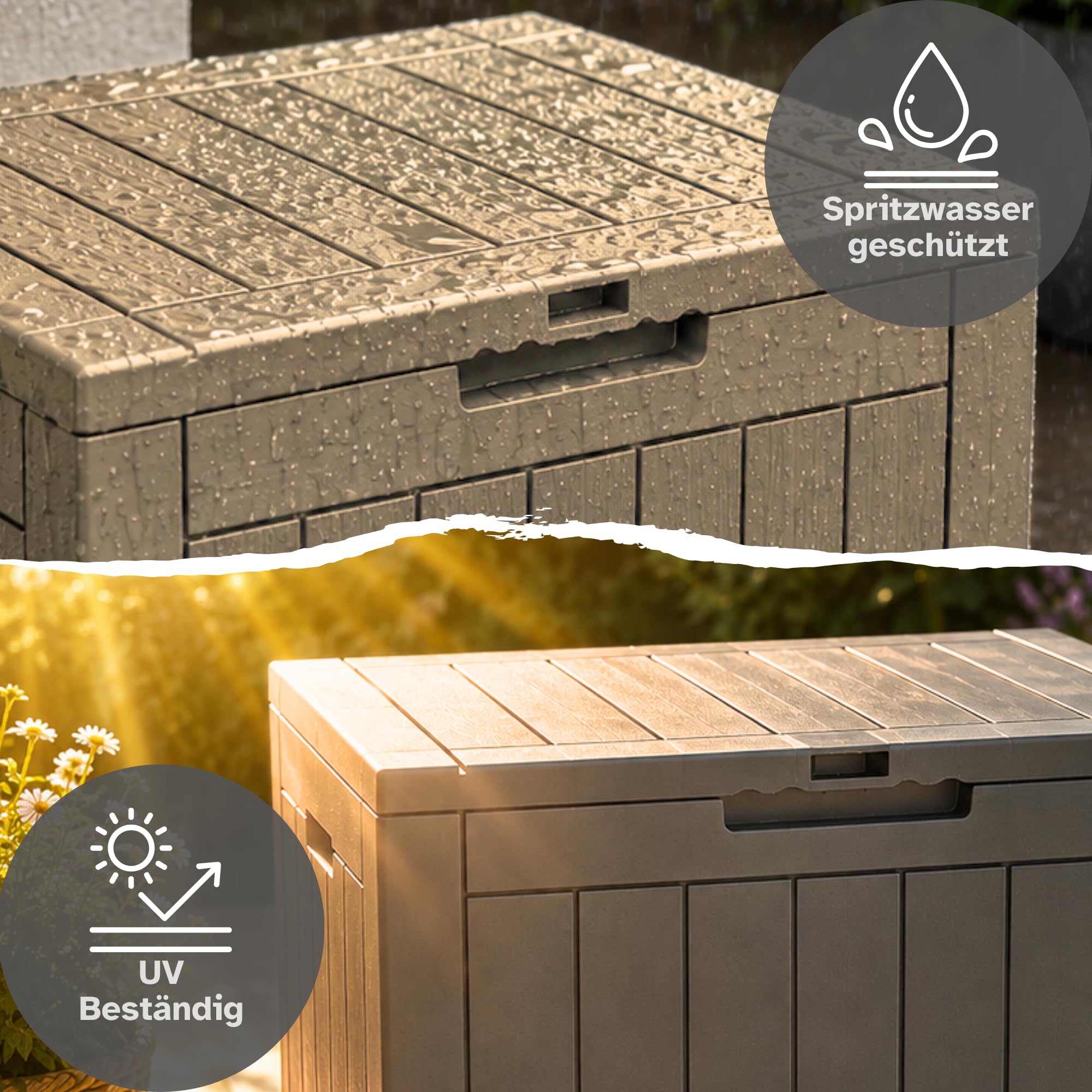 Ondis24 City Cube Scatola in plastica 110 l beige 55 x 43 x 53 cm portata 75 kg