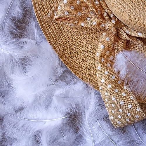 Miniatura 8 de Plumas de marabú de pavo para manualidades, atrapasueños con flecos, plumas de colores (100 unidades, blanco)