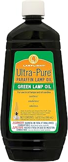 ¼ Gallon (32 oz) Ultra-Pure Lamp Oil Green - Liquid Paraffin Oil for Indoor use, sootless, smokeless and odorless, Emergency kit Green