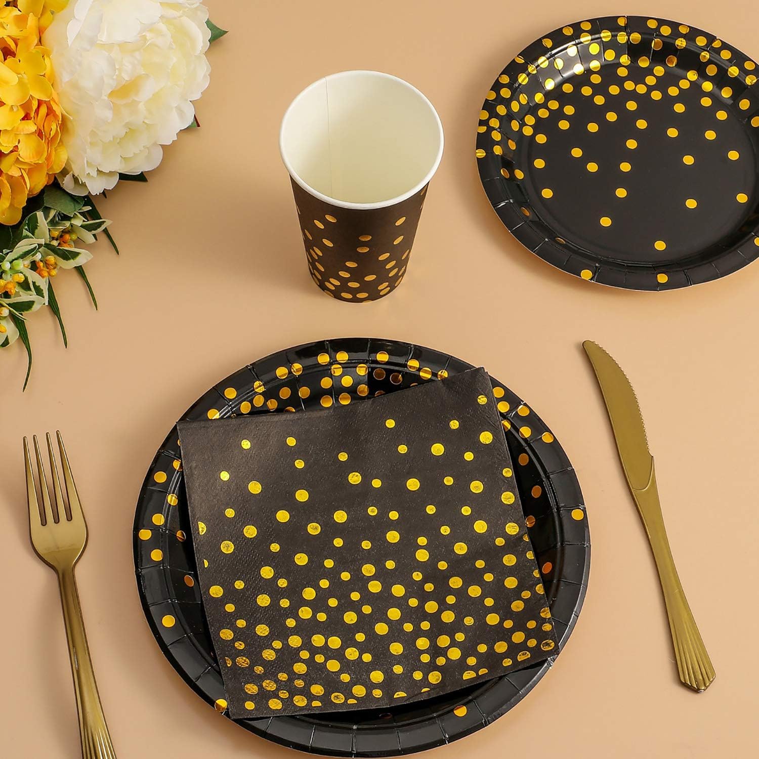 Buу 1 gеt 1 Black and Gold Party Supplies 200PCS Disposable Paper Plate Cup Napkin Set Includes 9Paper Plates, 7Paper Plates, 12oz Cups and Napkins, for Graduation, Birthday and Cocktail Party, Serves 50 Nеw Prоduсt Black and Gold Party Supplies 200PCS Disposable Paper Plate Cup Napkin Set Includes 9Paper Plates, 7Paper Plates, 12oz Cups and Napkins, for Graduation, Birthday and Cocktail Party, Serves 50