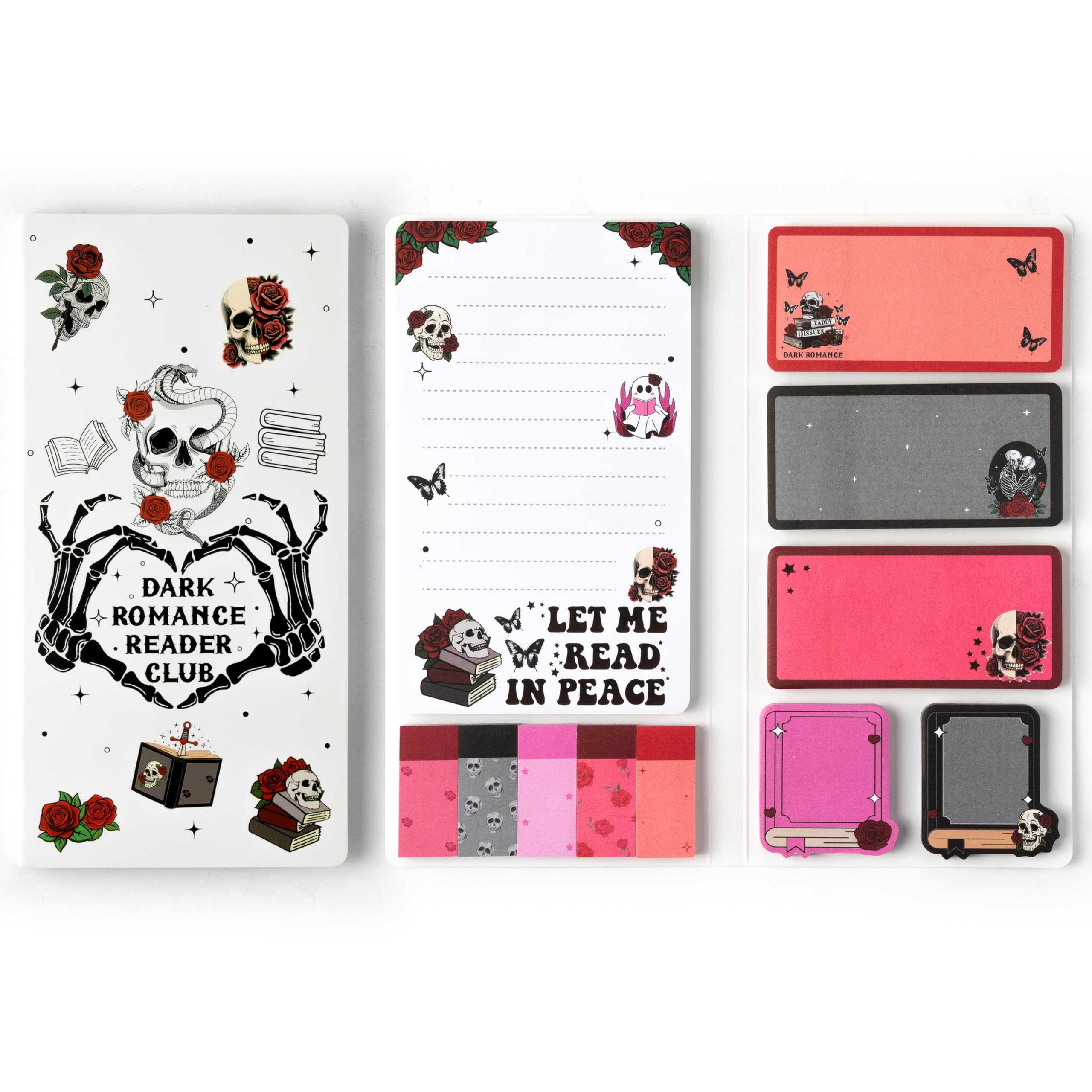 Xqumoi Let Me Read in Peace Dark Romance Sticky Notes Set (550 Sheets) | Book Lover Gift for Teens & Adults - main product image