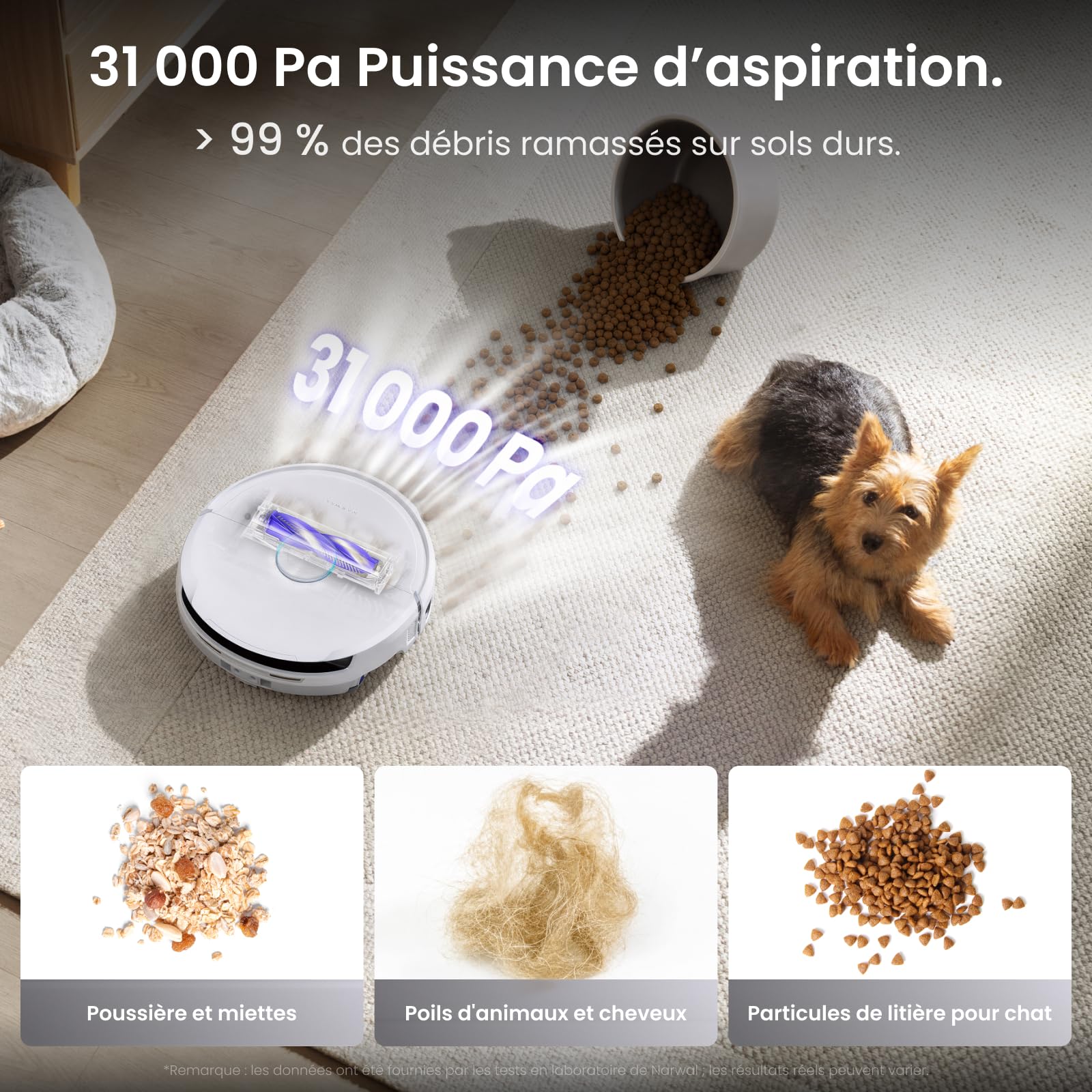 NARWAL Freo 20 Edge Robot Aspirateur, FlowWash Serpillère de Type Chenille