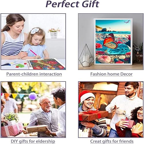Miniatura 4 de DOTZSO Kits de pintura de diamantes para adultos, kit de arte de diamantes 5D de mariposa, taladro completo, manualidades para adultos, decoración