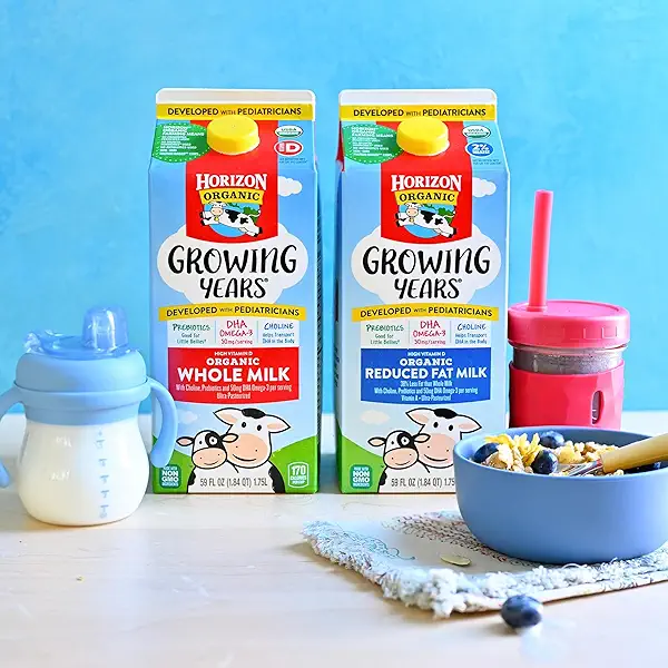 Horizon Organic Growing Years 2% Milk, High Vitamin D Reduced Fat Milk for Growing Kids with DHA Omega-3, Choline, and Prebiotics, 59 fl oz Carton 13