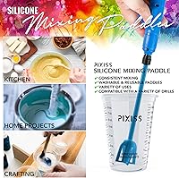 Vista 4 de Pixiss Mezclador bidireccional de epoxi y pintura - 3 paletas de silicona reutilizables - Agitador multiusos para accesorios de taladro