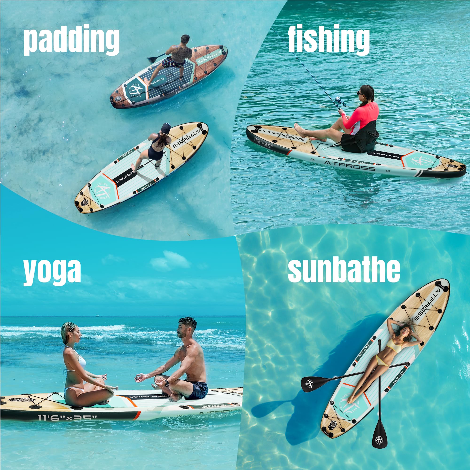 Tabla Paddle Surf Hinchable Inflable Extra Grande para Adultos, con Capacidad para 204,1 kg. con Kit de Accesorios Mochila. Kayak Inflable, Antideslizante, Ideal para Yoga,