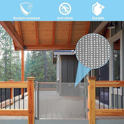 Miniatura 7 de Puertas retráctiles extra grandes de 80 pulgadas para bebés, puertas extra anchas para bebés para grandes aperturas, puertas interiores para