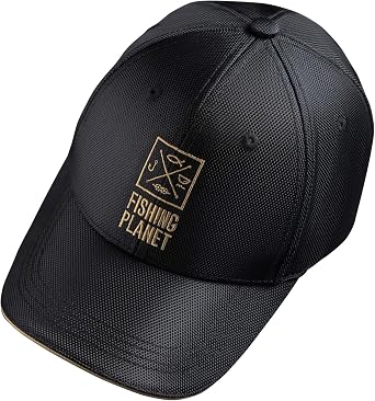 FISHING PLANET Cordura Baseball Cap - Water Resistant 100% Cordura Material Mens Black Hat for Fishing