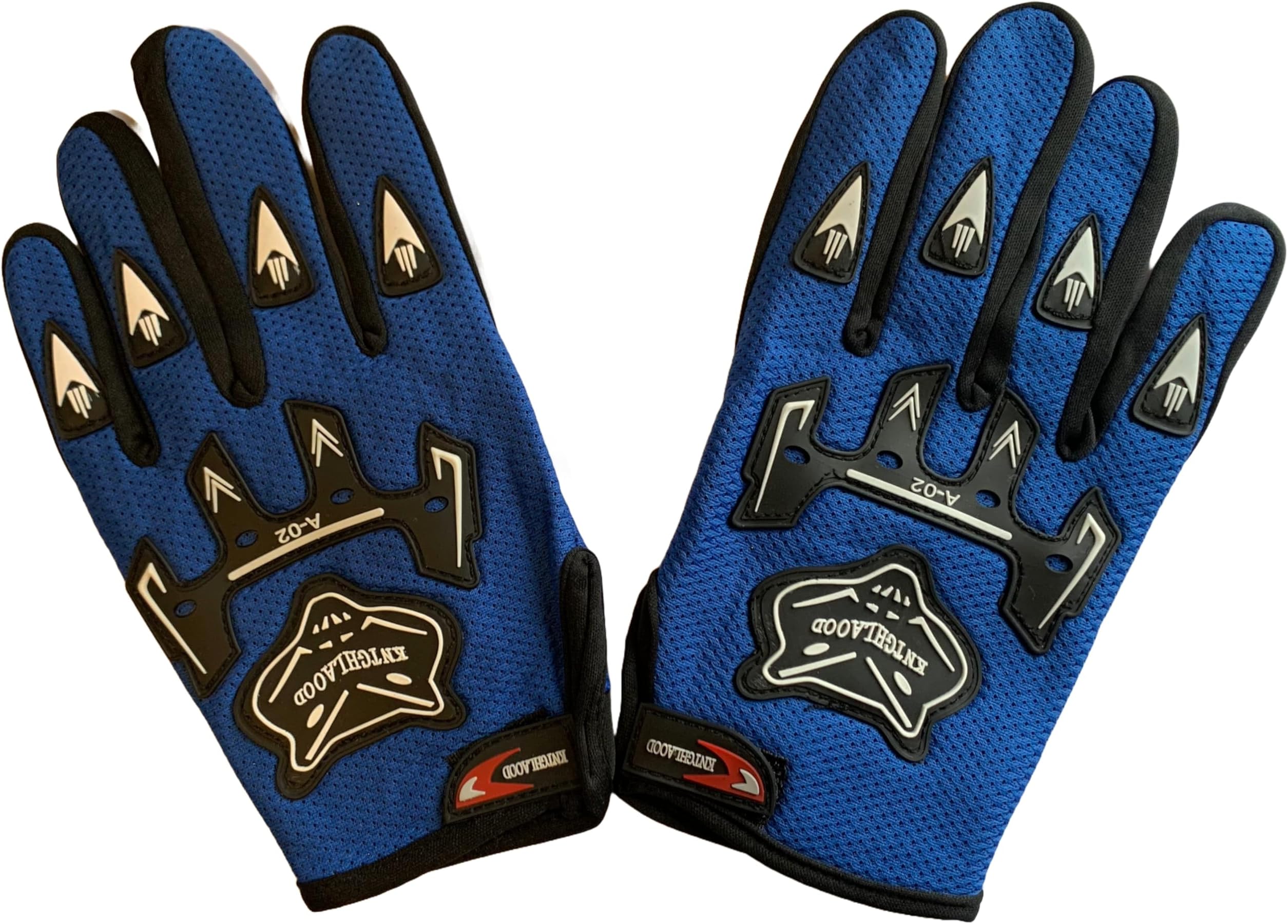 MRS Gloves Teens Youth ATV Quad Off-Road Gloves Dirt Pit Bike Gloves Go Kart Motorcycle Scooter Power Sports Racing Gloves Mini Bike Moped Gloves Riding Cycling Hiking Women Girls Boys Kids L (Blue)