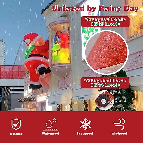 Miniatura 4 de TwoBees Inflables de Navidad de 6 pies para decoración al aire libre, bolsa de regalo de Papá Noel colgante, luces LED muy brillantes, decoración de