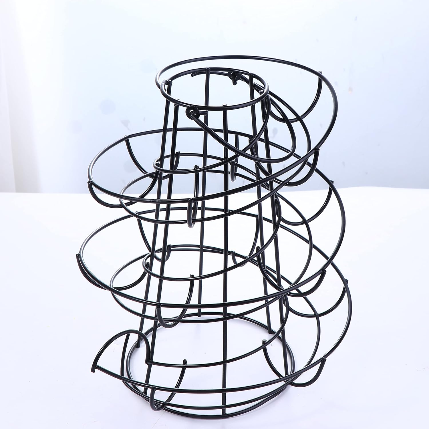 Metal Egg Skelter with Storage Basket, Spiral Design Egg