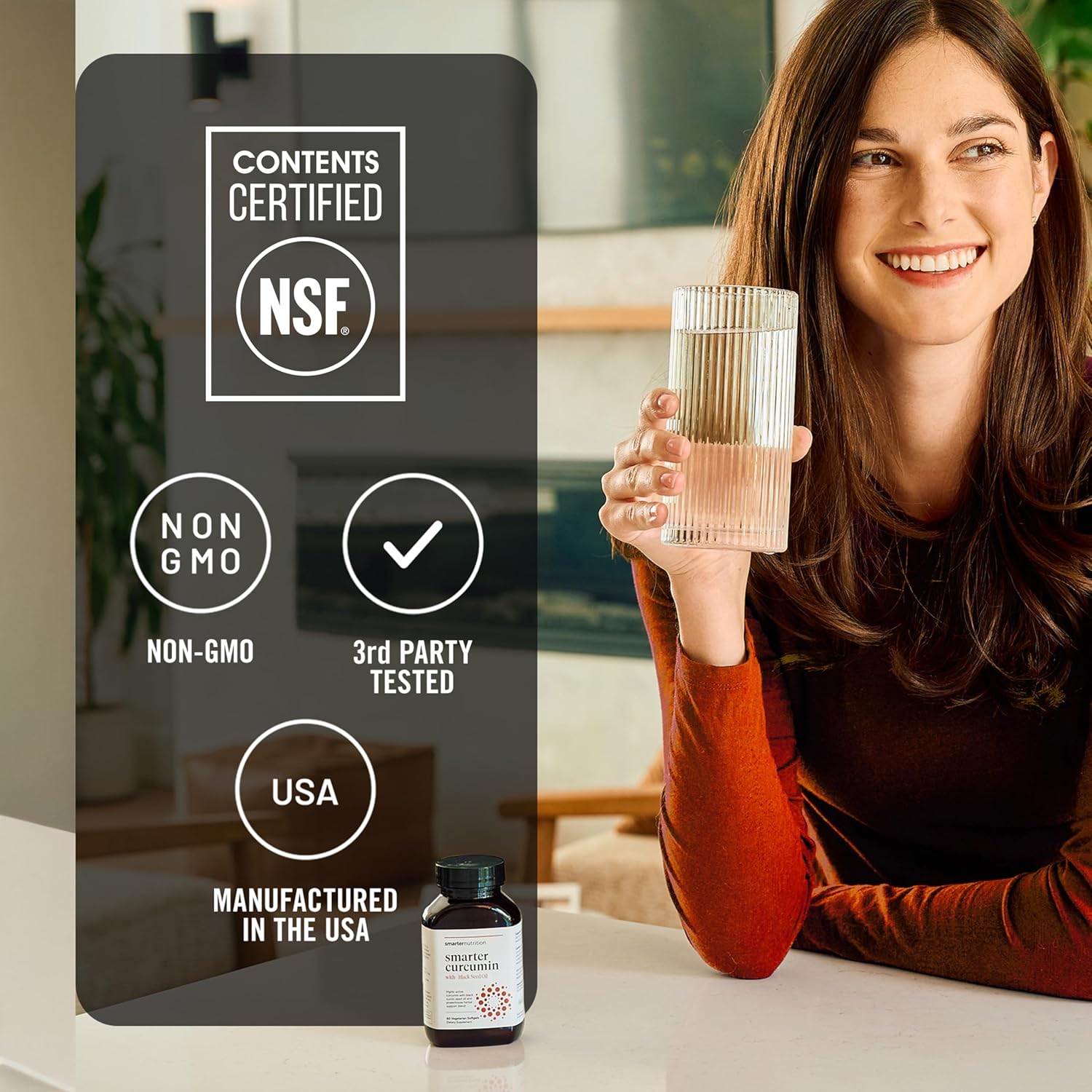 SMARTERNUTRITION Curcumin Softgels - Vegan High Absorption 400 mg Turmeric Supplement + Black Seed Oil & Ginger - 95% Tetrahydrocurcuminoids Non-GMO, USA Manufactured - 60 Ct[30 Servings] - Image 6