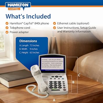 Hamilton CapTel 840i Large Button Navigated Captioned Telephone