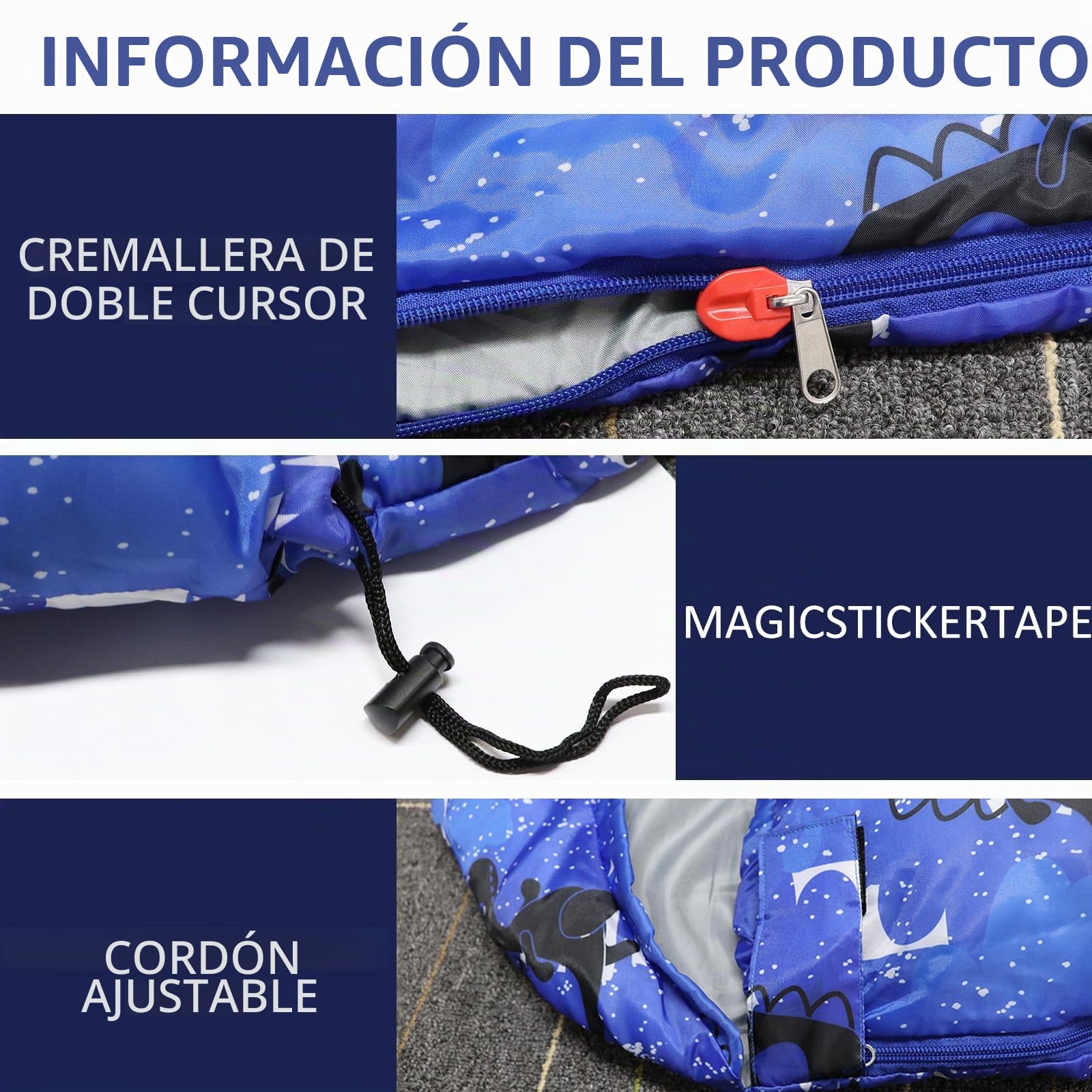 Sacos de dormir para niños, sacos de dormir de camping con bolsa de transporte, saco de dormir compacto para senderismo, mochileros, 3 estaciones, clima cálido y fresco, ligero, impermeable, viajes al