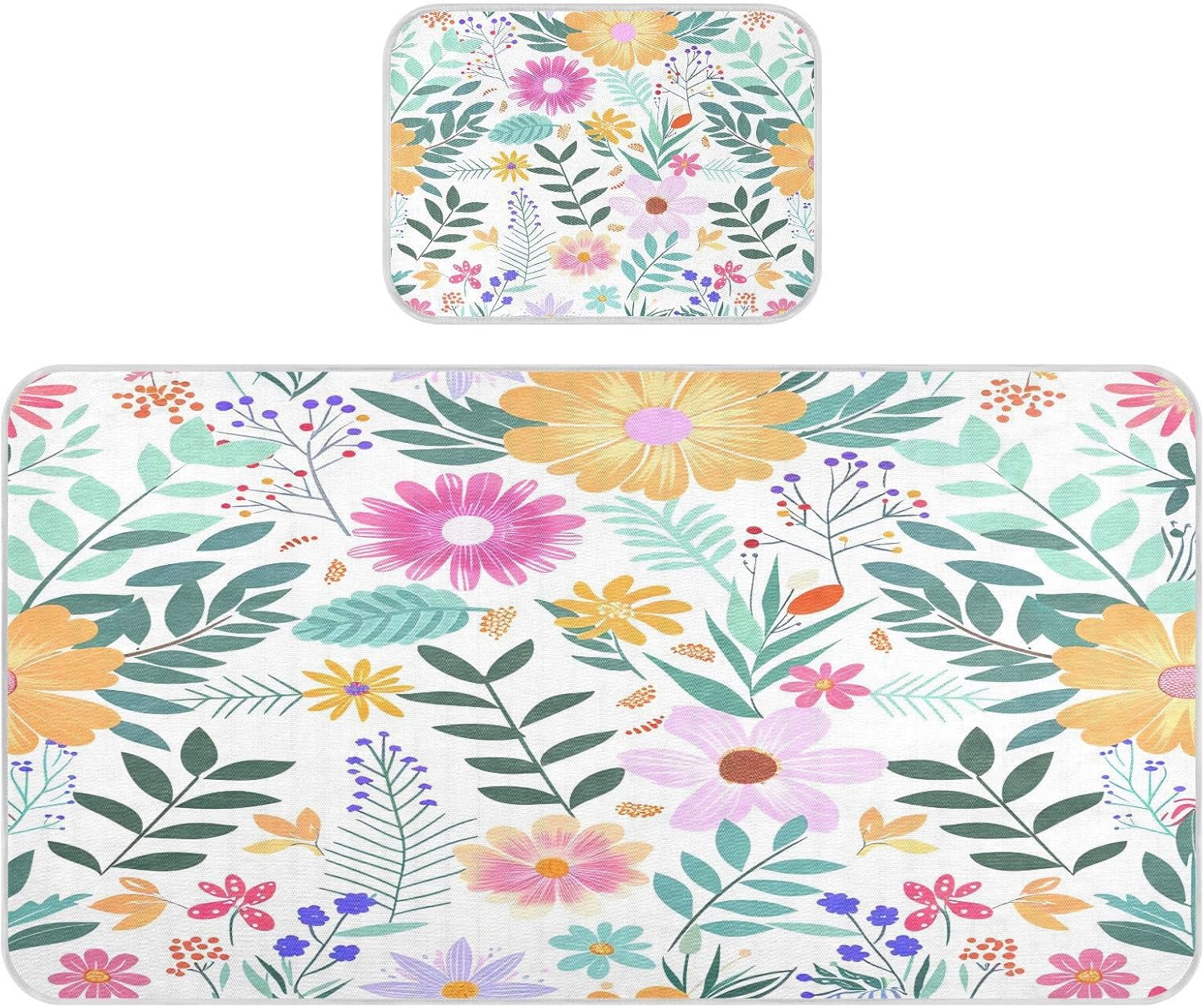 Cooling Baby Mattress Protector pad 28" x 52" Breathable Artistic Colorful Flowers Summer Pads Washable for Baby&Toddler
