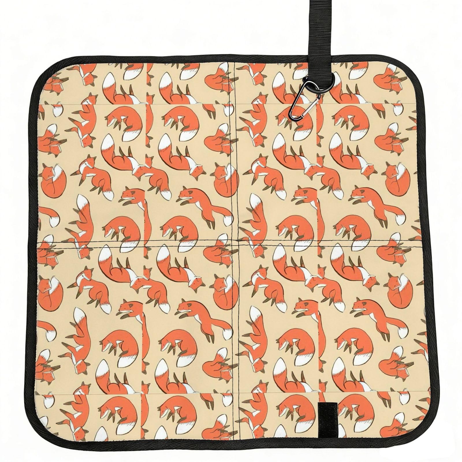 SDEGTHO Many foxes Printed Foldable Seat Pad with Closure, Lightweight Cushion for Airplane Travel Camping