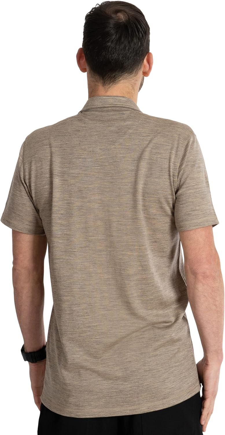 Miniatura 2 de Woolly Clothing - Camisa de manga corta de lana merino para hombre, con botones, transpirable, antiolor