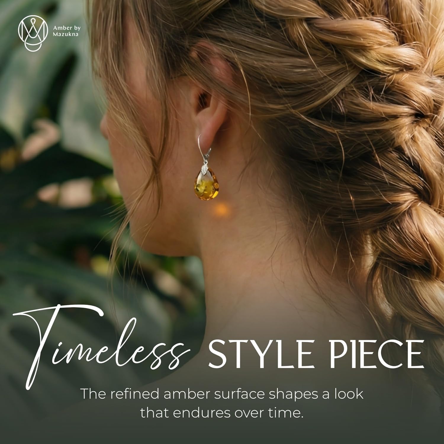 Leverback Dangle Earrings for Women – Gold-Plated 925 Silver Drop Earrings with Natural Yellow Baltic Amber Piece, Lightweight Jewelry with Secure Closure for Everyday Elegance